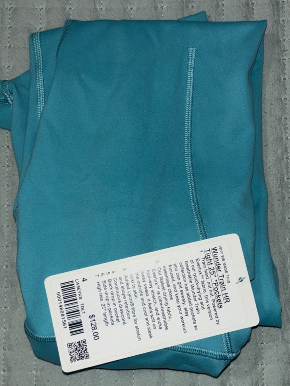 Lululemon NWT Wunder Train High-Rise 25” Tight - Teal - 4